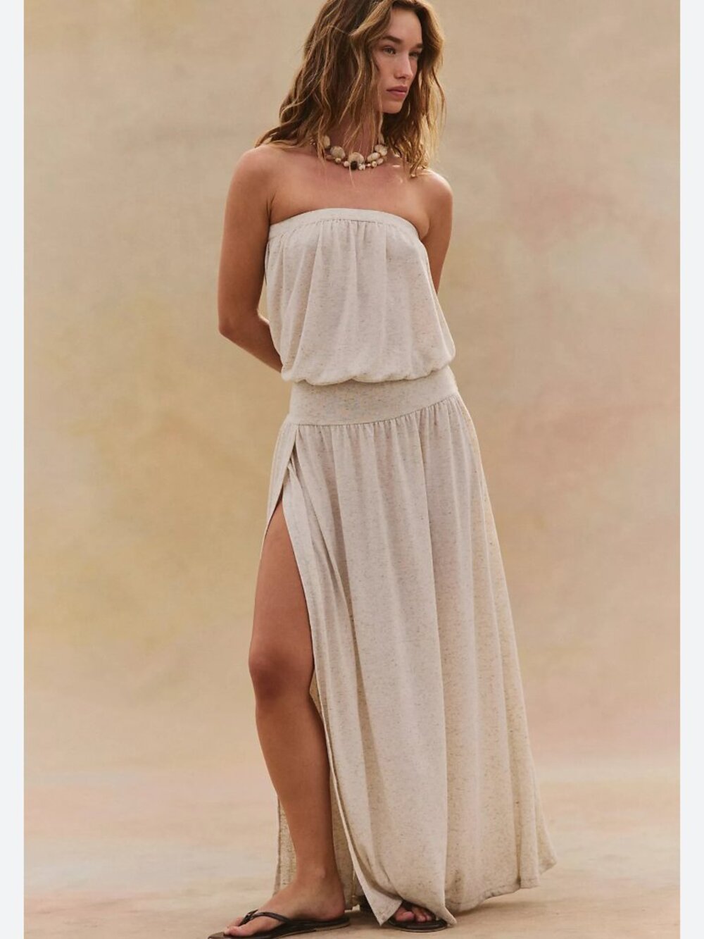 Free People Free-est Libby Tube Maxi Dress Smocked Trending Strapless S 290470